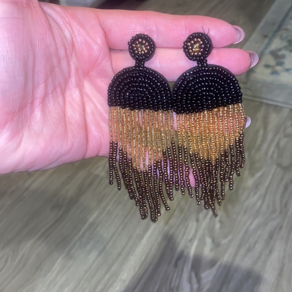 Beaded Statement Earring - Picture 3 of 3